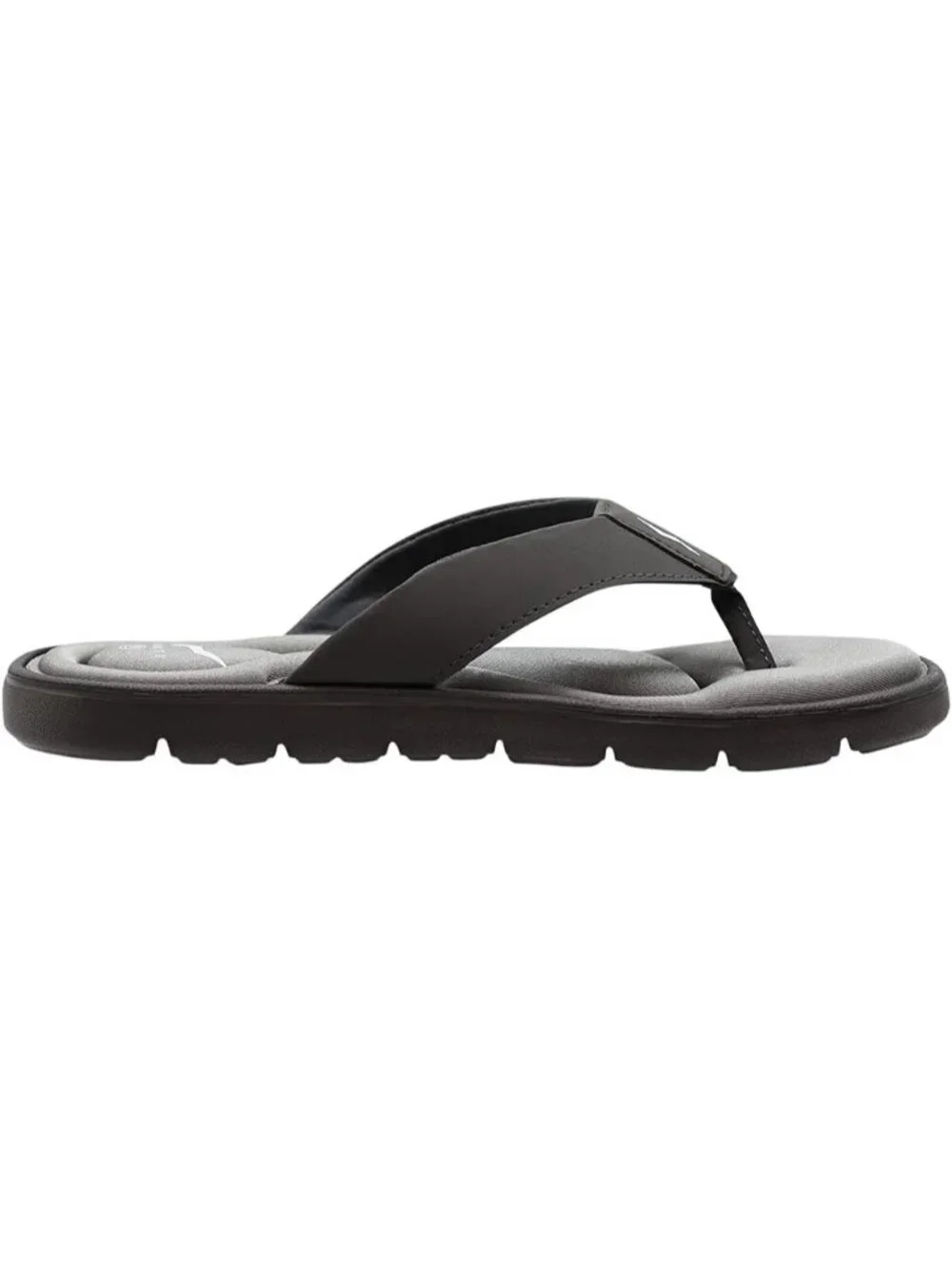 Men's Charcoal Grey Memory Foam Foot Bed Comfort Casual Sandal Slip On Shoes